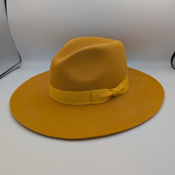 American Hat Makers Wool Felt Fedora | Mustard Yellow | Tonal Ribbon Band main image 4